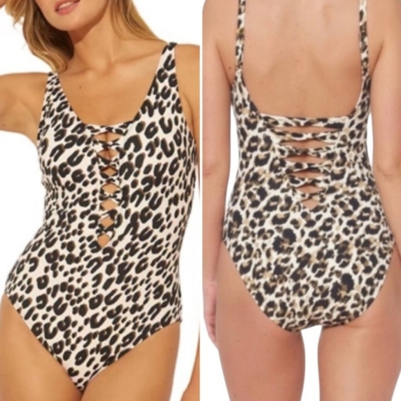 Bleu Rod Beattie Animal Print Soft Cup Adjustable Strap One Piece Size 14 NWT - Picture 1 of 13